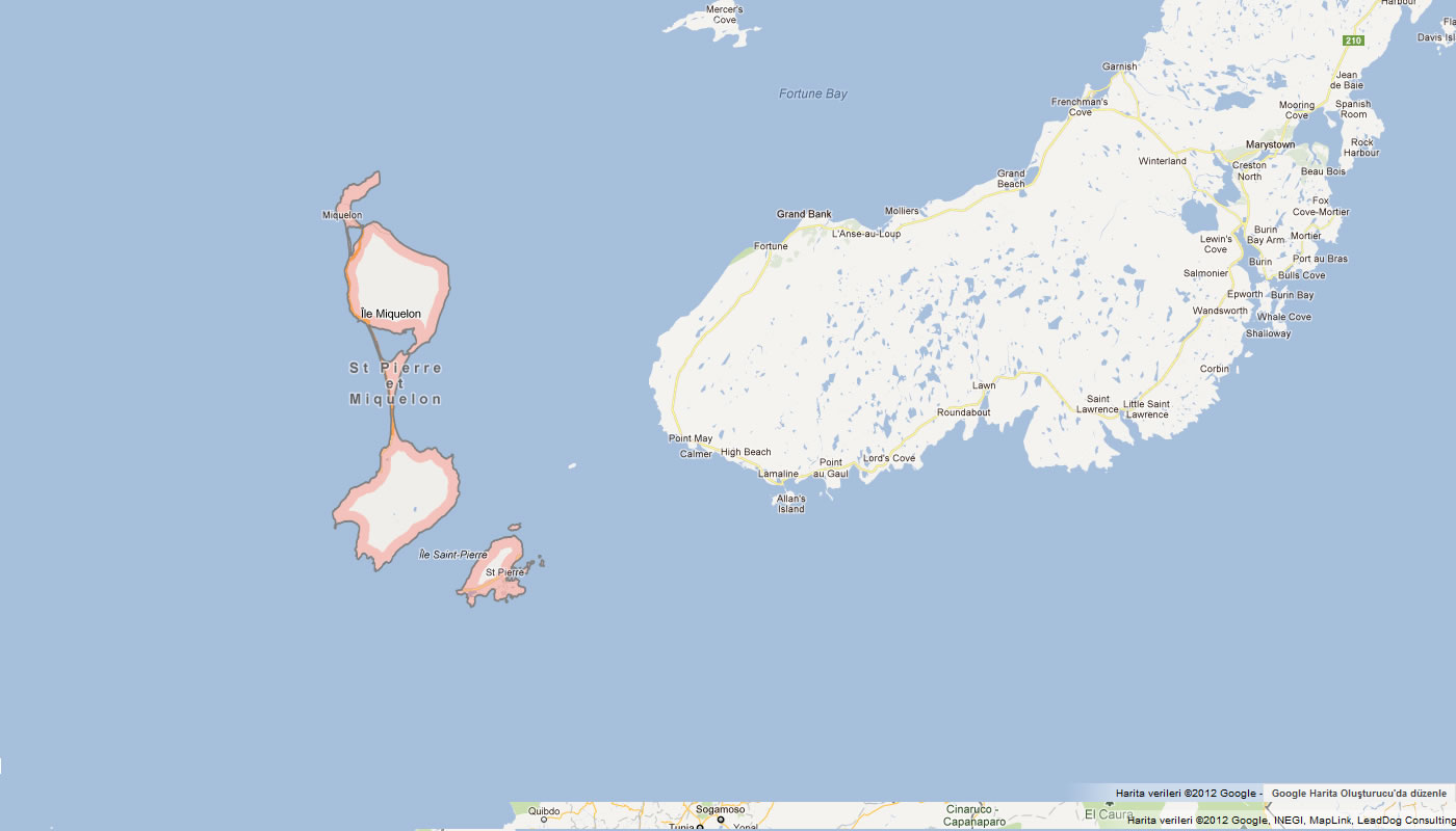 carte du Saint Pierre et Miquelon